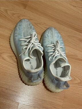Yeezy Boost Women’s Light Blue/White Knit Sneakers